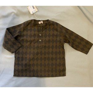 $70 NWT Ketiketa 18 24 M 2 2T Shirt Top Kumar Kurta Green Tunic Cotton Boy Geo